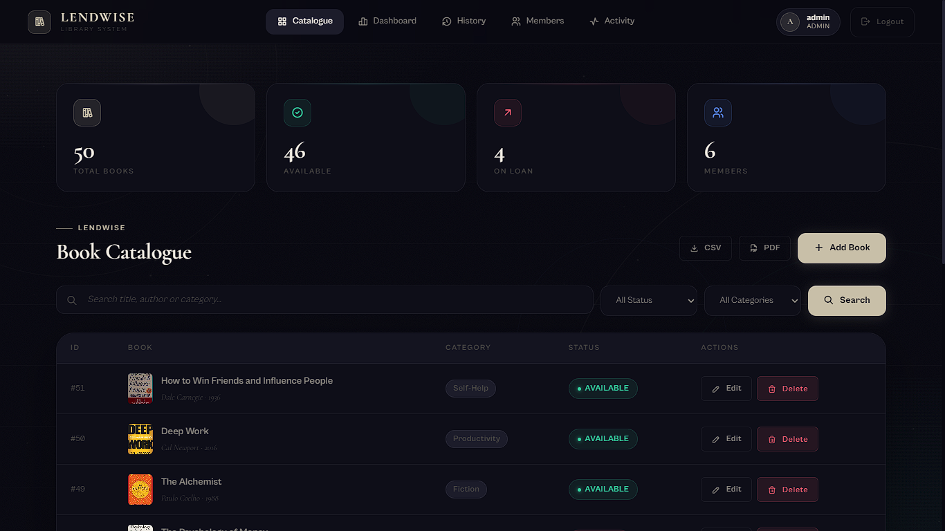 Library Management System screenshot